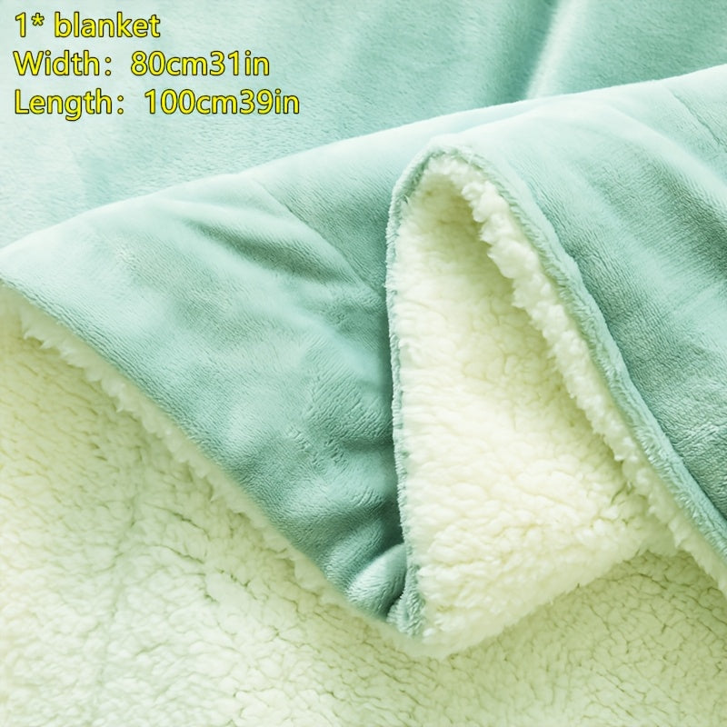 Green Velvet Blanket Small Throw 100% Polyester Woven Plush Fleece All Seasons