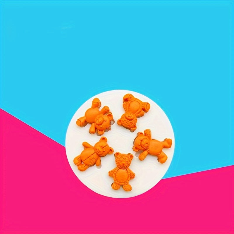 Silicone Bear Mold for Candle Making Chocolate Baking Decorations Creative Fondant Resin Crafting