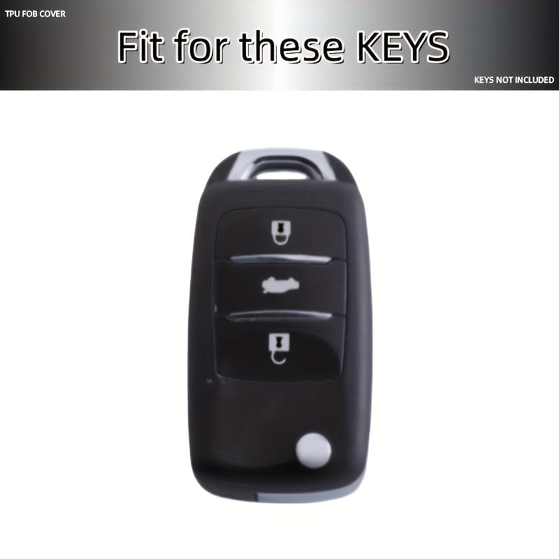 Universal TPU Car Key Cover Scratch-Resistant Protective Shell Black