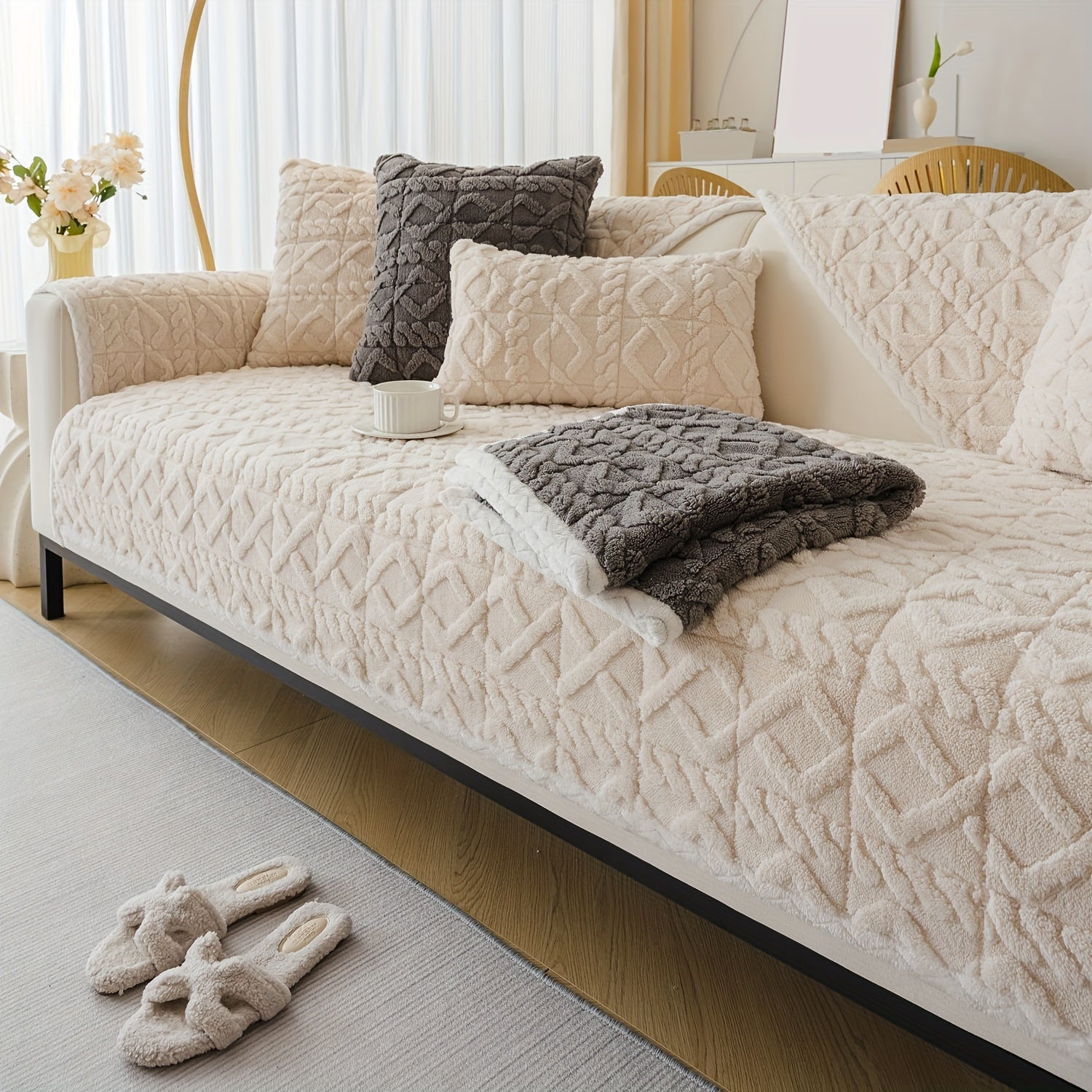 Плюшевый чехол на диван в богемском стиле, устойчивый к пятнам, для домашних животных, в нескольких цветах