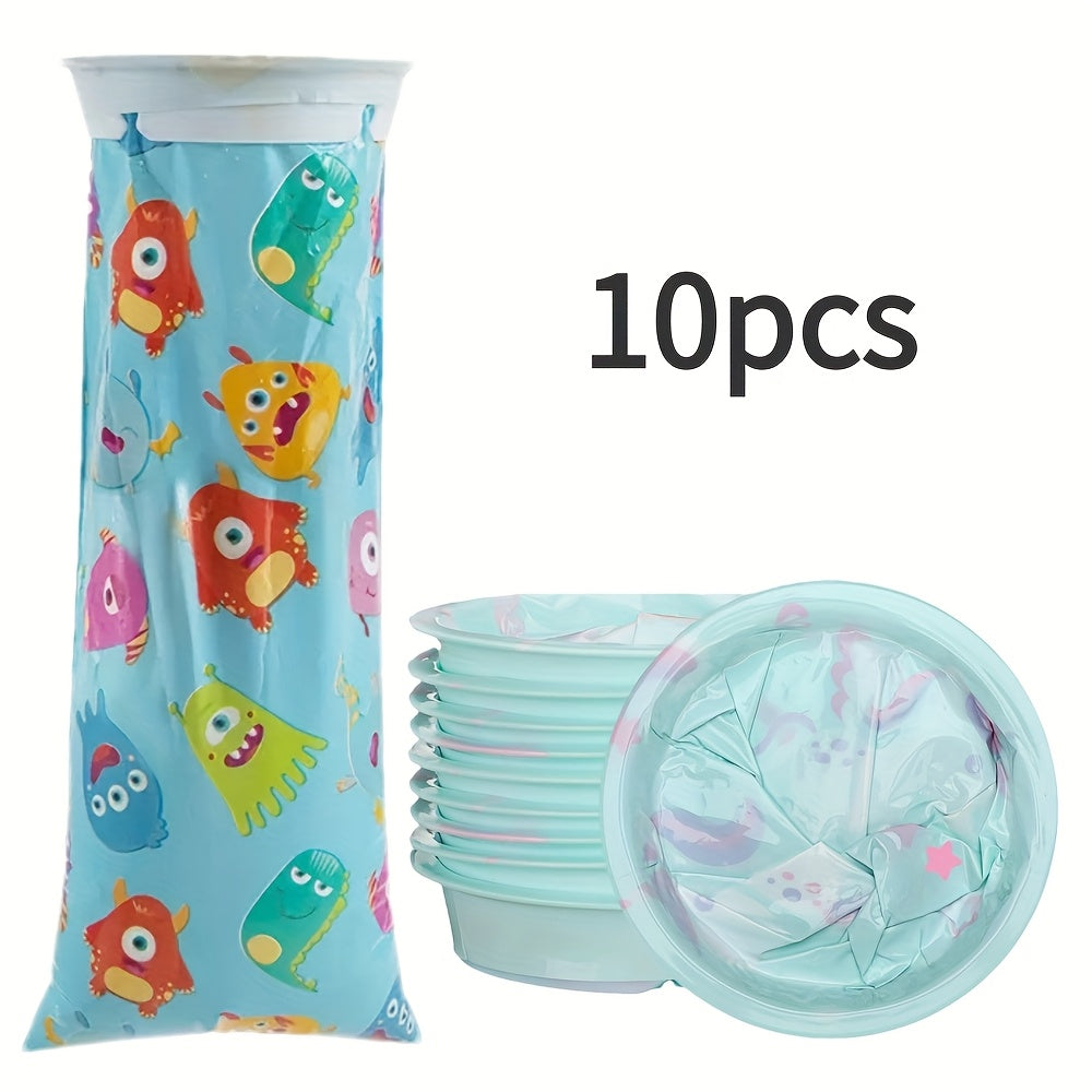 10 dona Bolalar Sayohat uchun Oqibatlar uchun Qaytarish Sumkasi, Bir martalik, Nausea Emesis Sumkasi, Chiqindisiz