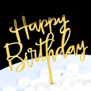 Paquete de 10 toppers de pastel de acrílico Feliz cumpleaños para decoración de fiestas