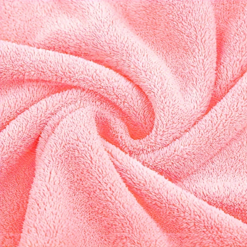 Toalla de baño con capucha de microfibra para niños, color rosa con orejas de oveja, súper absorbente, 69x140 cm