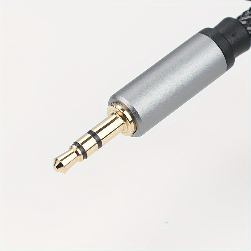 Cable de audio de 3.5mm a 6.35mm 2-en-1, malla de nylon, aleación de aluminio, sonido de alta fidelidad para PC, teléfono, tableta, micrófono, altavoz, guitarra