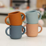 Vaso de silicona para niños de 5 oz con asa, libre de BPA, apto para alimentos, apto para lavavajillas, para mayores de 6 meses