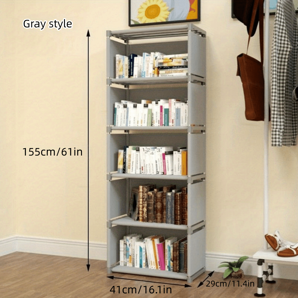 5-Layer Bookshelf Storage Cabinet for Bedroom and Living Room Organizing