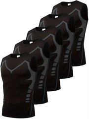 Camiseta sin mangas para deportes de hombre, transpirable, de secado rápido y que absorbe el sudor, chaleco de fitness