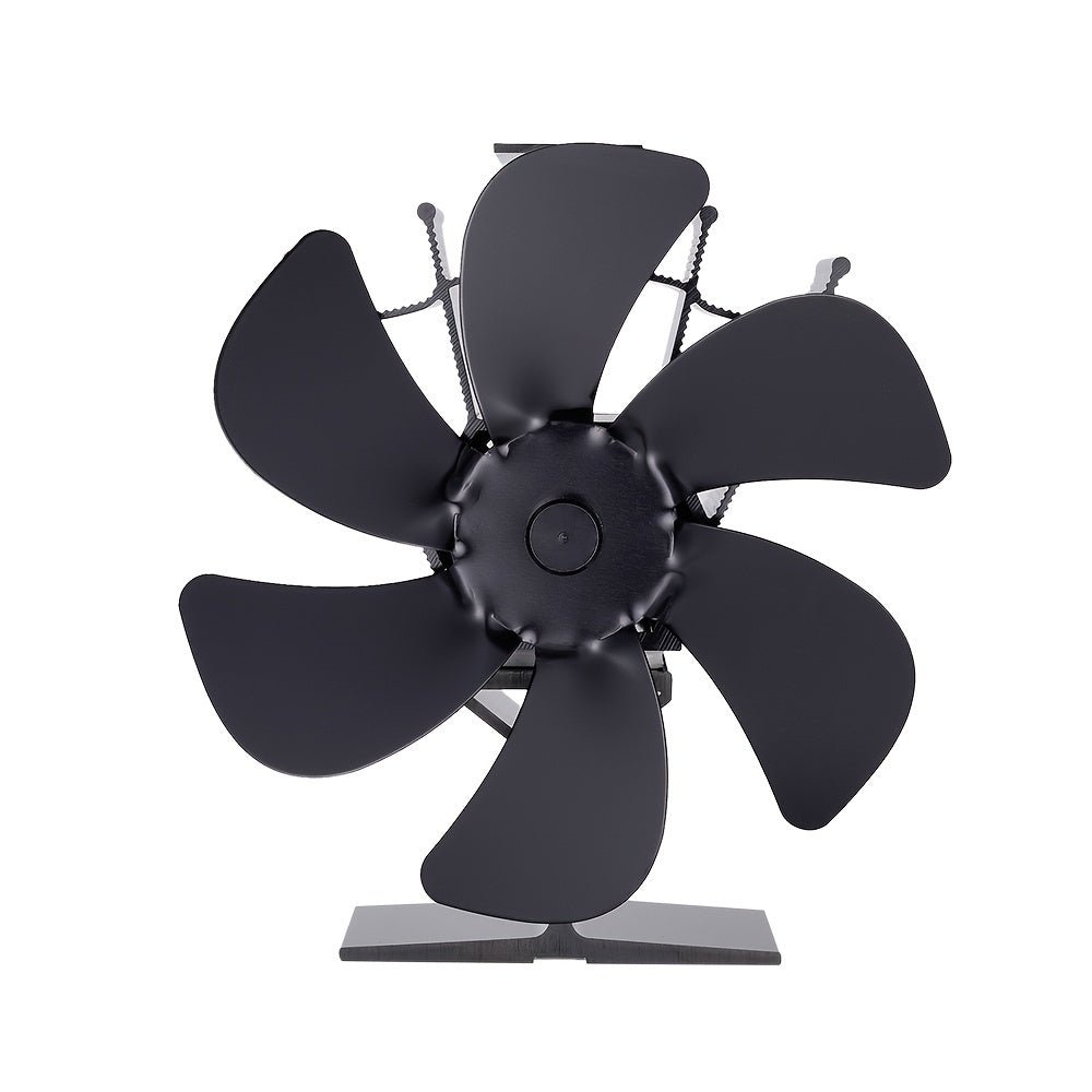 Tinch, portativ yuqori sifatli isitish aksessuari - yog'och va kaminda ishlatiladigan 6-pichoqli issiqlik quvvatlangan pechka ventilyatori