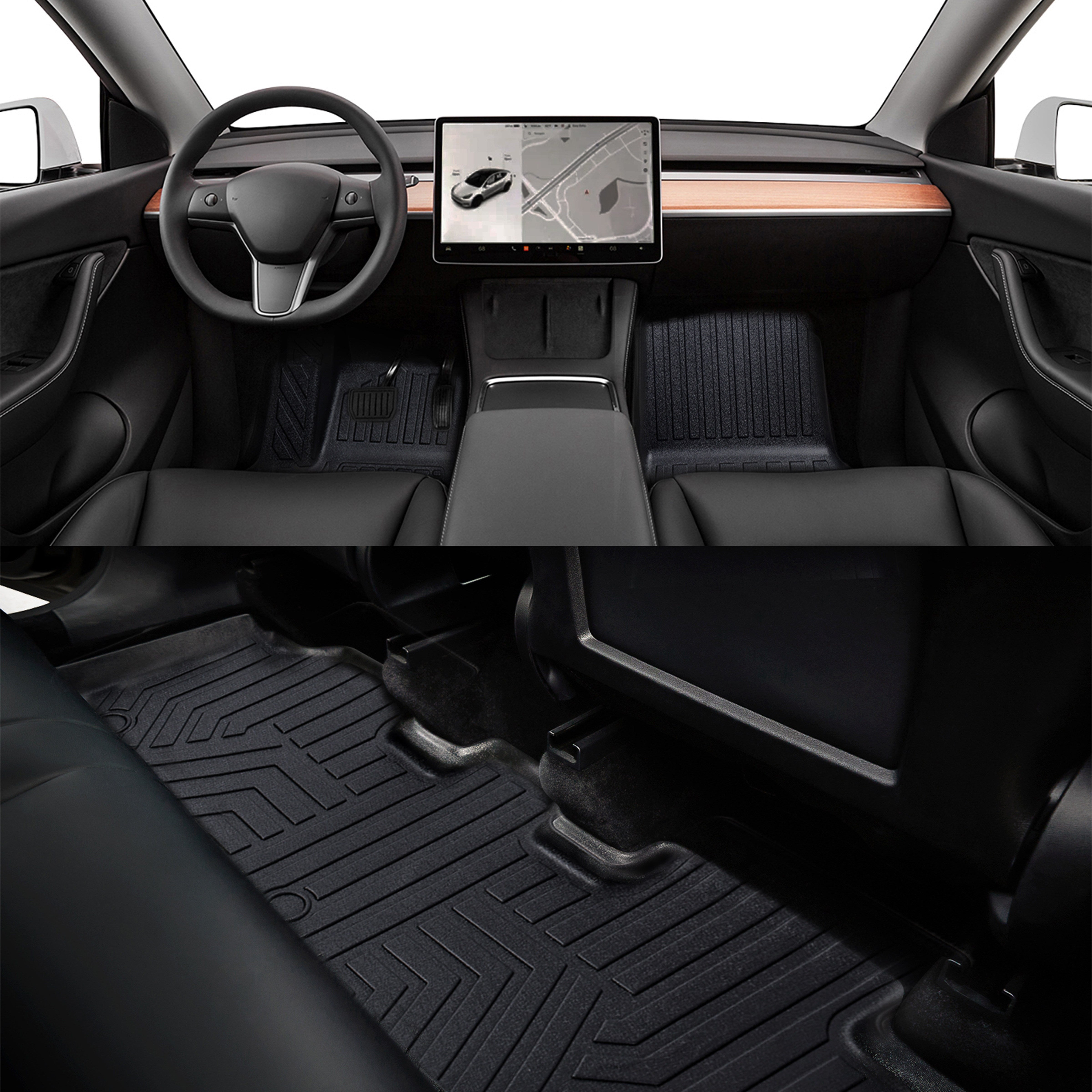 All-Weather Floor Mats for Tesla Model Y Heavy Duty Full Coverage