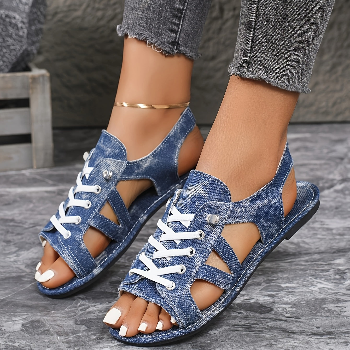Women's Solid Color Flat Sandals Casual Summer Beach Shoes