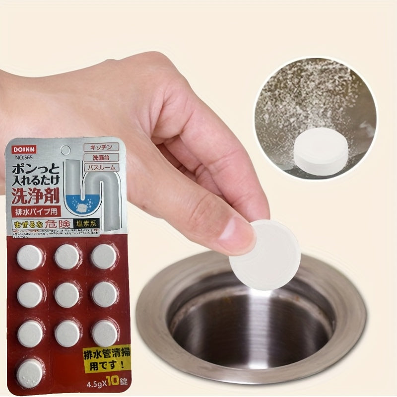 10pcs Gray Water Tank Deodorizer Drop-Tablets for RV Drain Odor Control