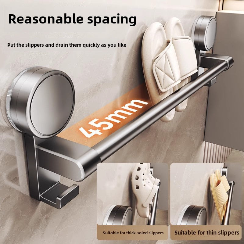 Suction Cup Bathroom Slipper Rack Wall-Mounted Shoe Organizer Drying Holder