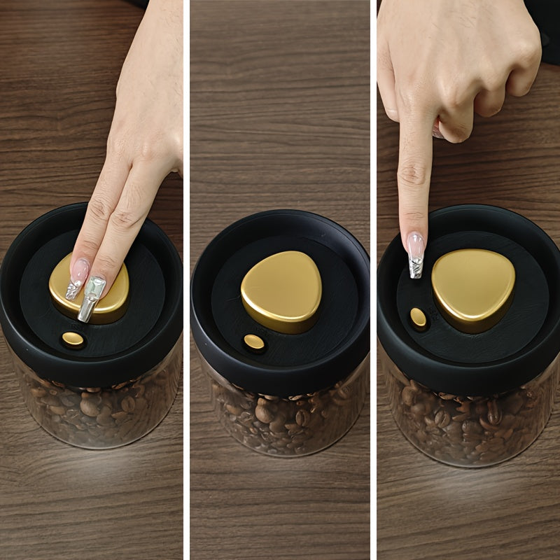 Tarro de vacío de vidrio de borosilicato para granos de café, almacenamiento en cocina 500ml 1800ml