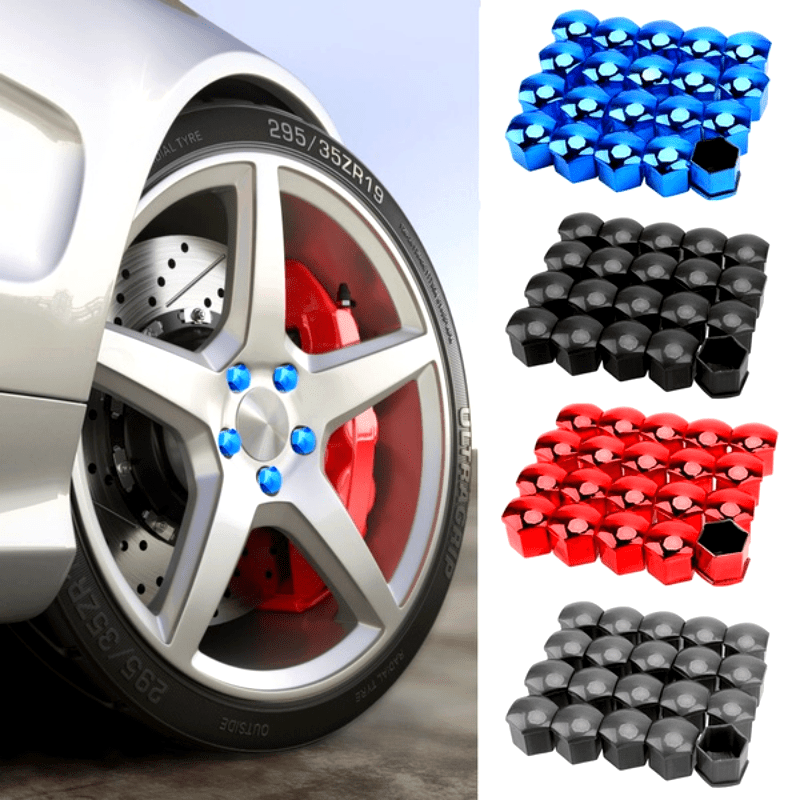20 Pieces Car Wheel Nut Rim Cover Plastic Hexagonal 17mm Anti-Theft