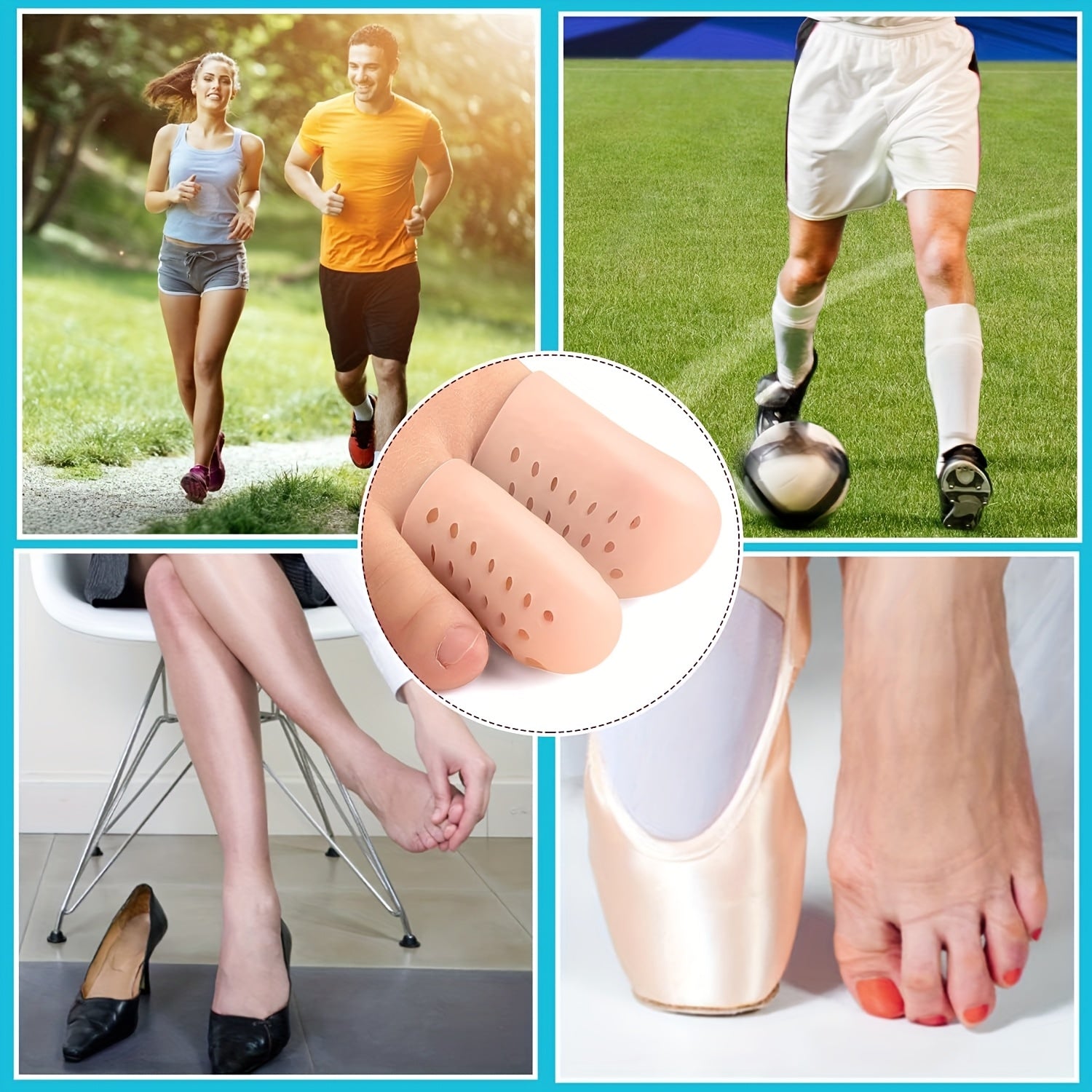 12 Pcs Silicone Toe Caps Protectors Cushions for Ingrown Nails and Friction