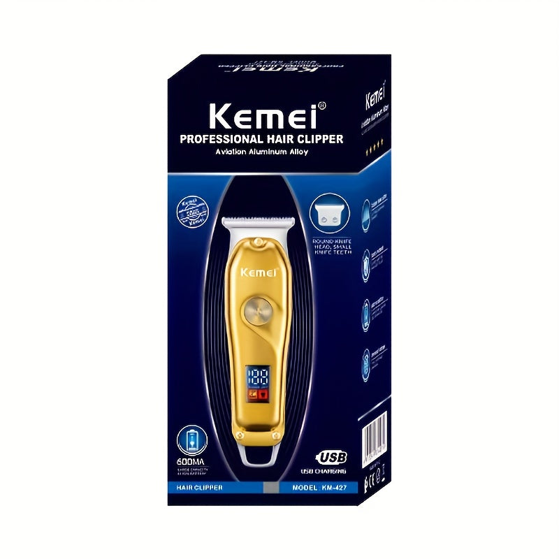 Afeitadora eléctrica para cabello con pantalla LED, recargable por USB, cortapelos inalámbrico para hombres, cuchillas ajustables