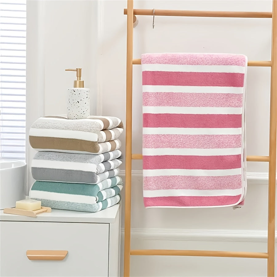 8-Piece Sports Bath Towel Set Narrow Stripes Includes 2 Large 2 Medium 4 Square Towels for Bathroom Spa Fitness