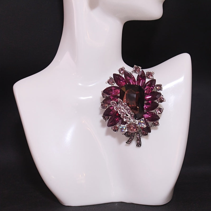 Retro-Inspired Brooch with Faux Pearls and Rhinestones Flower Pin for Scarves