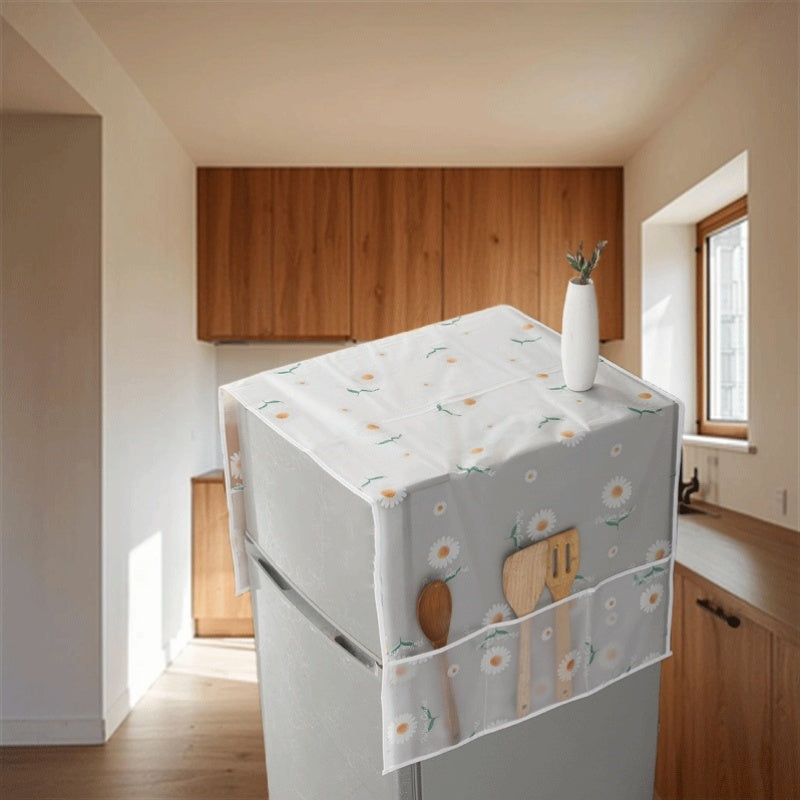 Dust-Proof Refrigerator Cover Floral Design Scratch-Free Home Appliance Protection