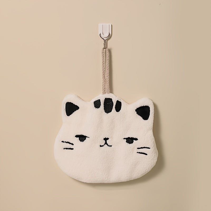 Cat-Themed Hand Towel for Bathroom and Kitchen Absorbent Cozy Cloth