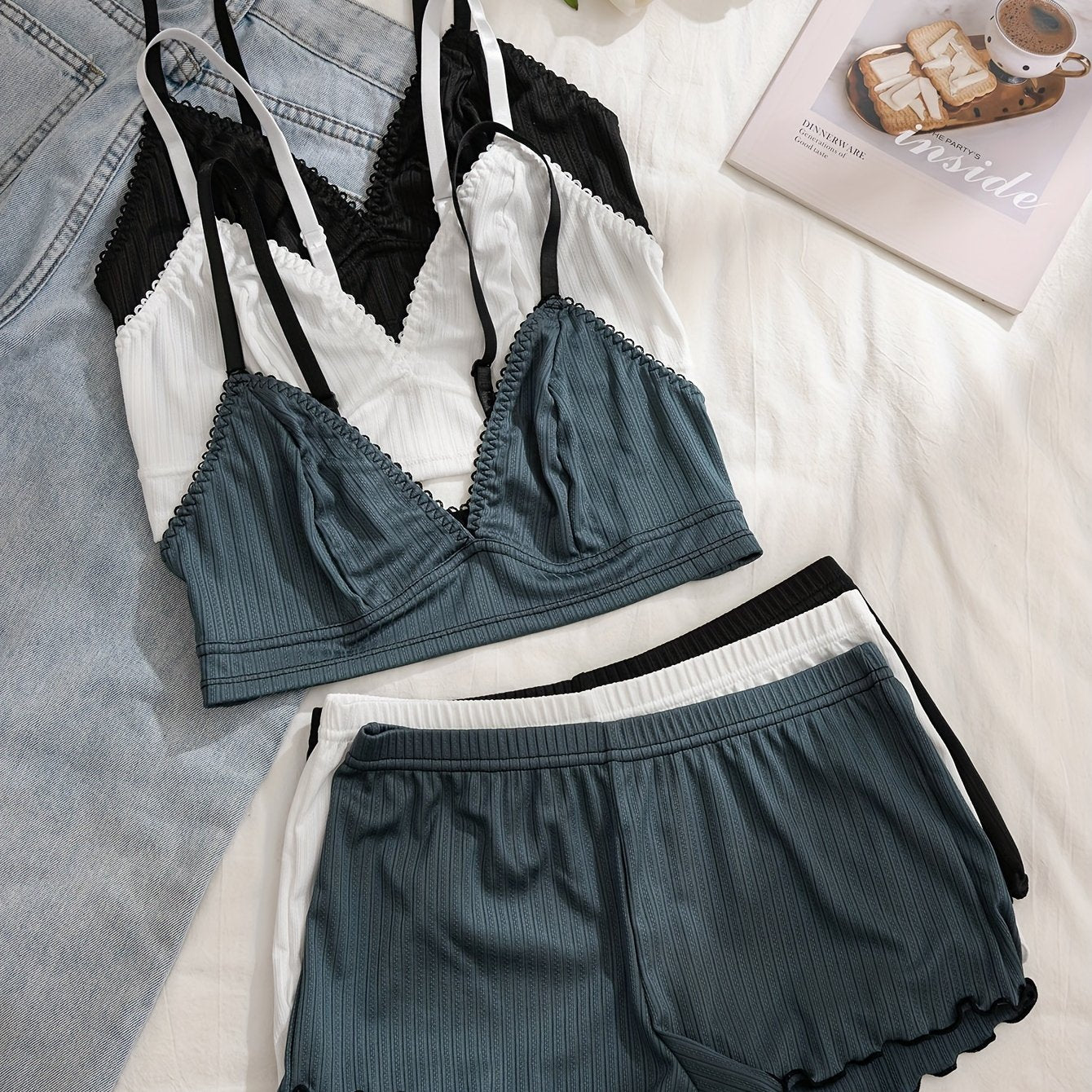 Women's Solid Color Cotton Underwear Set for Comfortable Wear