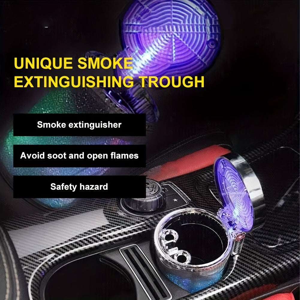 Автомобильная пепельница мини-ведро для мусора с LED-подсветкой для автомобильного держателя, офиса, путешествий