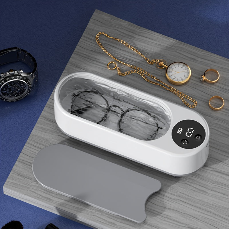 Dispositivo portátil de limpieza para gafas, joyería y relojes con carga USB y tecnología de vibración de 360°