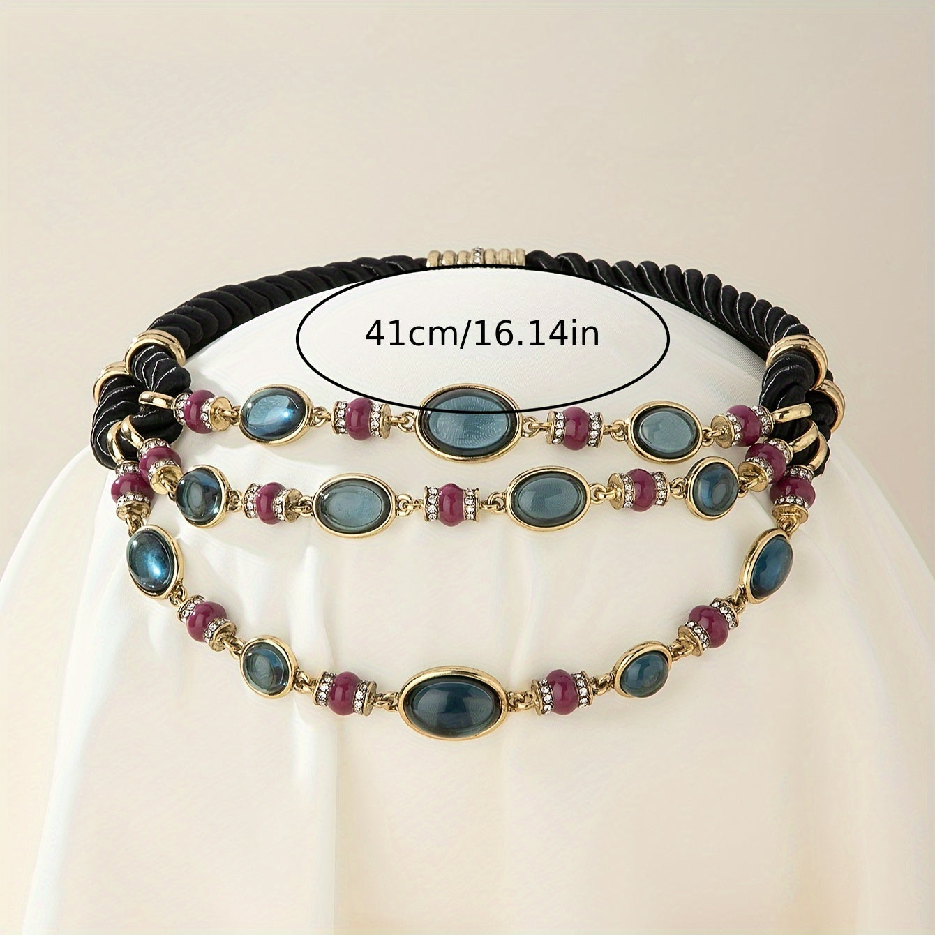Elegant Purple Glass Mosaic and Copper Alloy Necklace for Women Vintage Style Jewelry