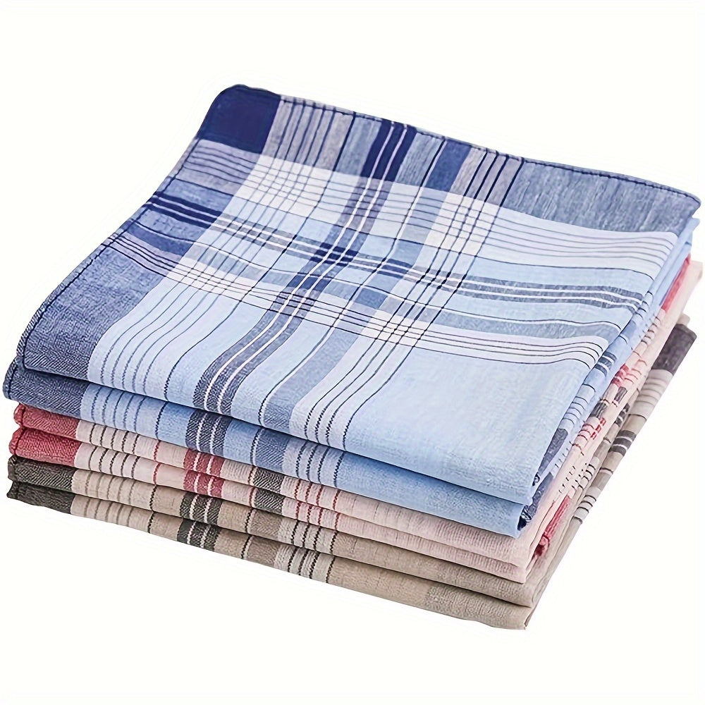 6 ta erkaklar uchun paxta choʻntak sharfchalari toʻplami, yumshoq, so‘riladigan, gipoallergik, qirqimli