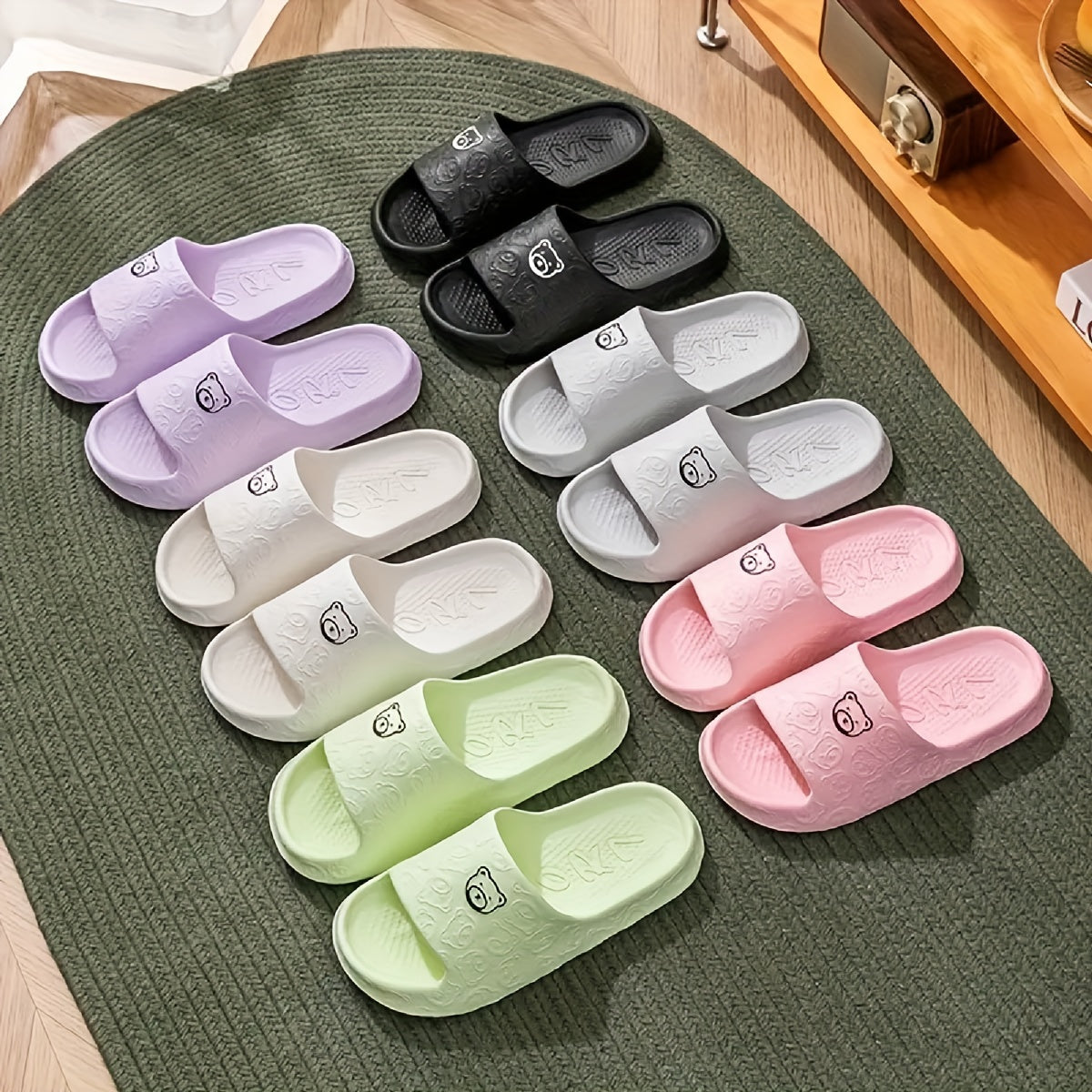 Unisex Casual Cartoon Slip-On Slippers EVA Indoor Outdoor Non-Slip