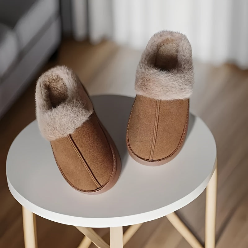 Zapatillas de invierno para mujer con suela gruesa antideslizante, lavables a mano, tela, suela de EVA