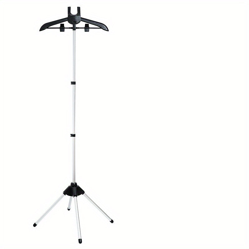 Soporte portátil para vaporizar ropa con altura ajustable y clips para planchar