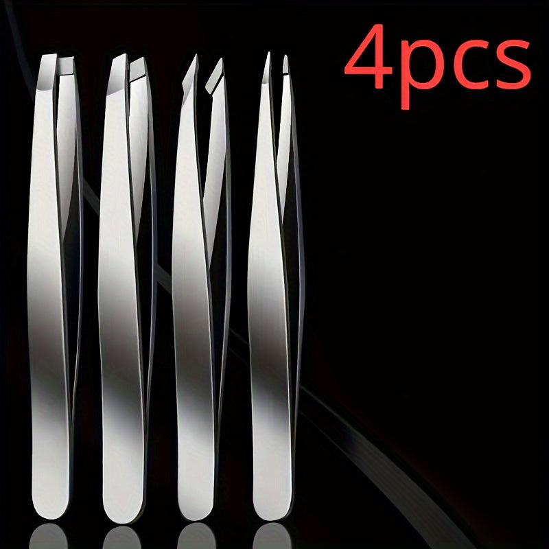 Professional Tweezers Set Stainless Steel for Eyebrow Facial Hair Removal