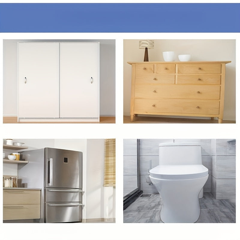 Set of 10 White Plastic Safety Cabinet Locks with Adjustable Childproofing Straps