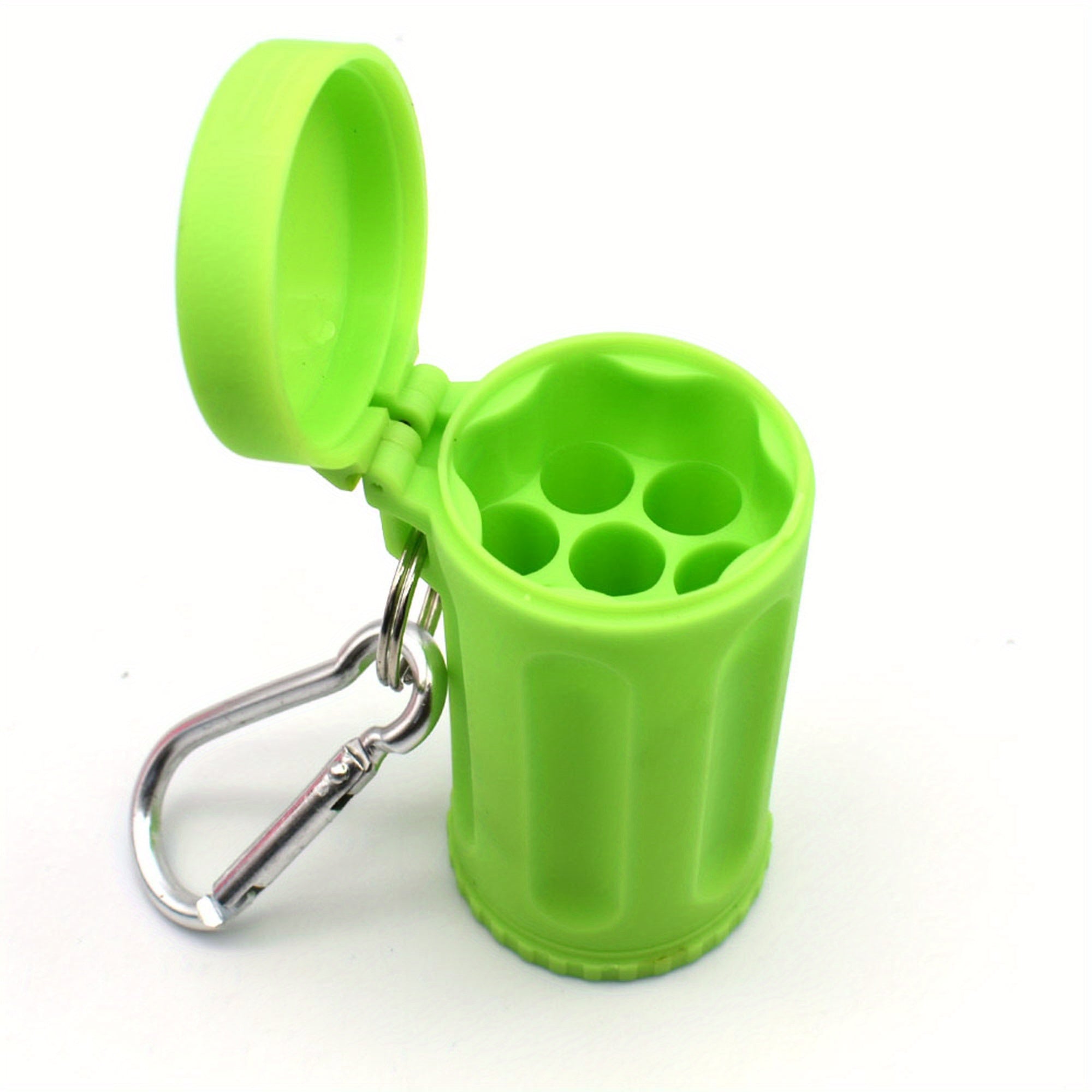 Portable Plastic Ashtray with Lid Keychain Hook Travel Outdoor Car Accessory