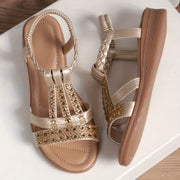 Women's Slip-On Low Heel Sandals Open Toe Anti-Slip Summer Casual Shoes