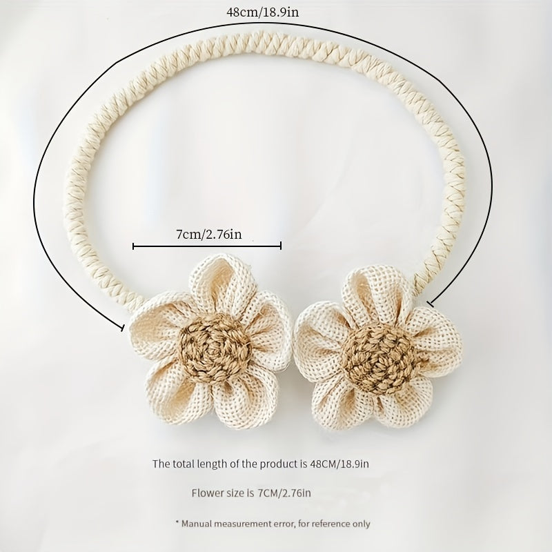 Комплект из 2 шнурков для штор из конопляной верёвки для спальни и гостиной, легко устанавливается, стильный домашний декор