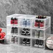 Men Women Shoe Storage Box Foldable Plastic Dustproof with Side Door
