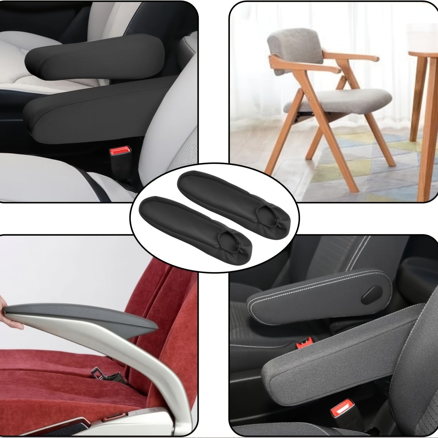 Paquete de 2 fundas para reposabrazos del asiento delantero del coche, protectores de tela, fundas para reposapiés universales para furgoneta y autobús