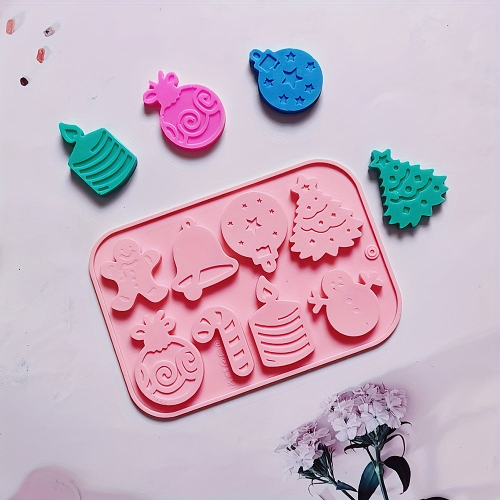 Christmas Silicone Cookie Mold 8 Cavities for Cakes Chocolates Biscuits and Candies