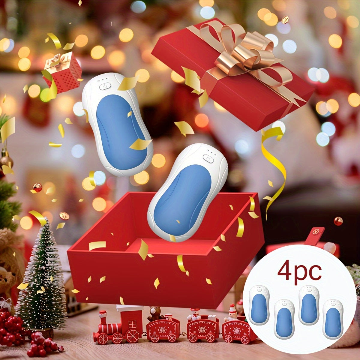 2-Pack Portable Hand Warmers Rechargeable USB Heating Pads with 3000mAh Battery