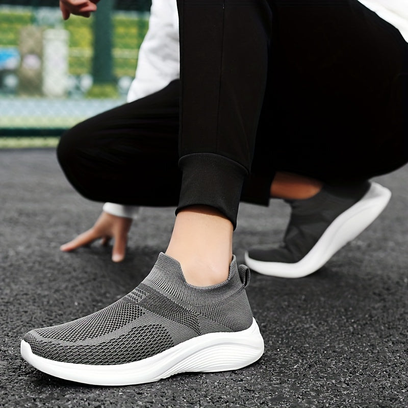 Men's Slip-On Sock Shoes Breathable Knit Casual Sneakers for Outdoor Activities