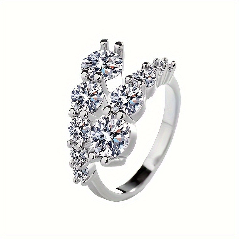 Ayollar va qizlar uchun Sterling Silver Moissanite Twist Cuff Ring