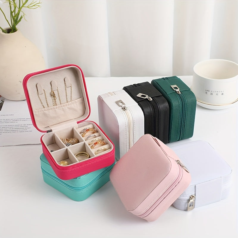 Empty Flip-Top Jewelry Box for Necklaces Rings Bracelets Earrings Storage Organizer
