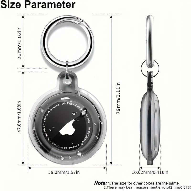 Set de 4 fundas impermeables para Airtag, a prueba de golpes y arañazos, con llavero para mascotas, bolsos y equipaje, transparente