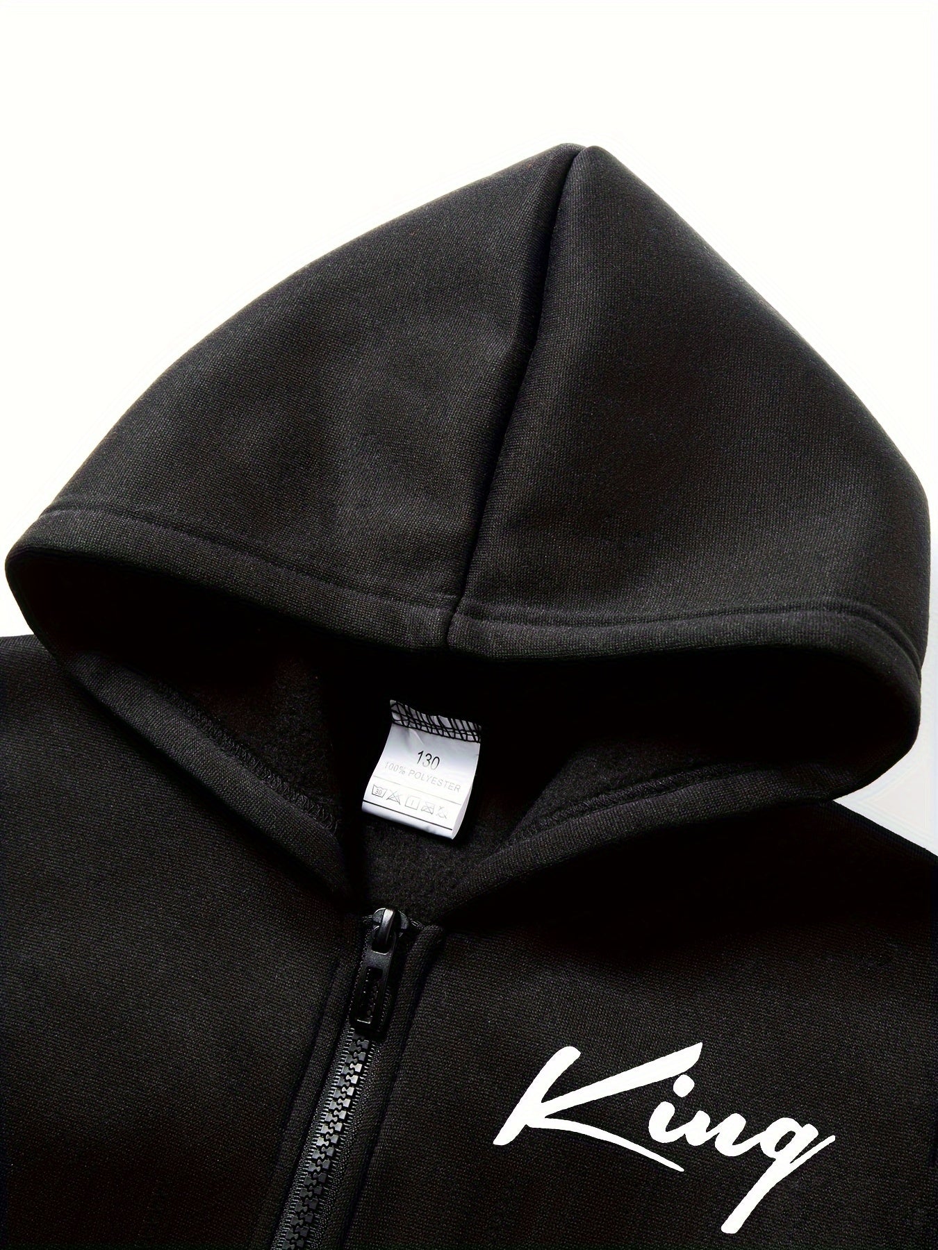 Conjunto de camisa con capucha y pantalones de terciopelo para niños con estampado de letras para uso casual, deportivo y diario