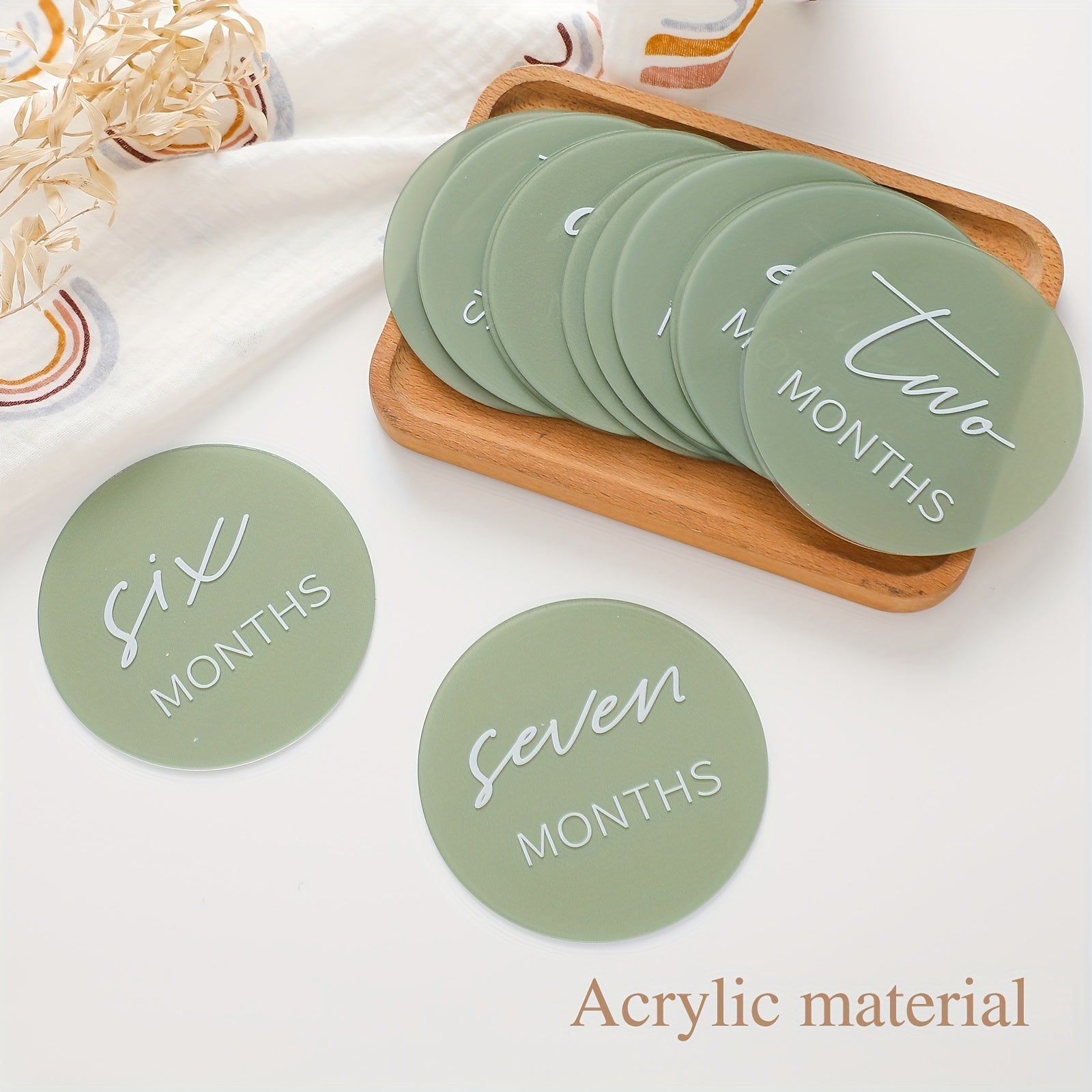 Acrylic Milestone Cards for Birth and Growth Records Set for Photography