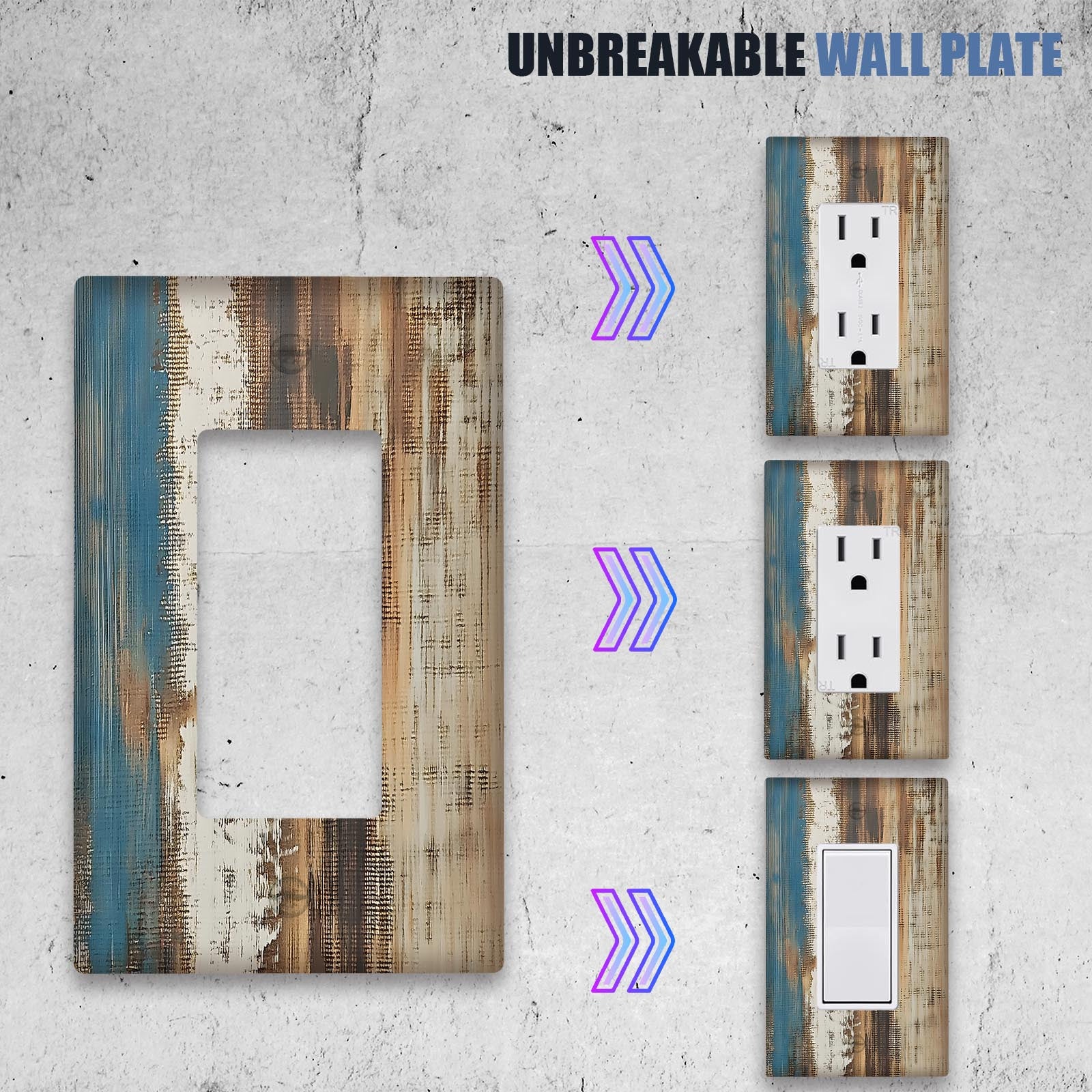 Wood Wall Switch Cover for Rustic Bedroom Decor Brown