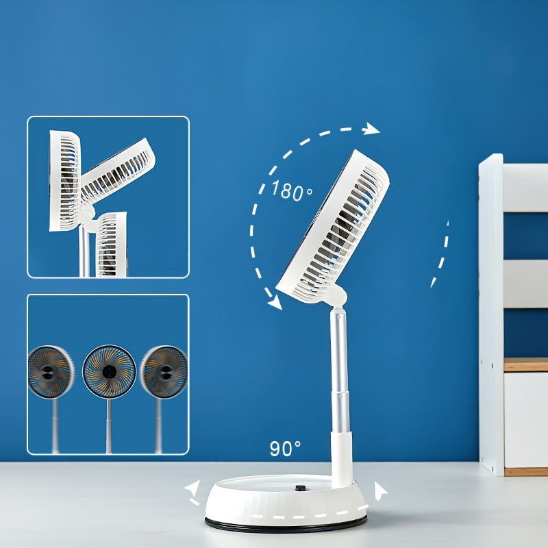 Portable Aluminum Alloy Fan with Remote Control Silent Rechargeable Battery USB and Battery Powered Indoor Outdoor Cooling Telescopic Design