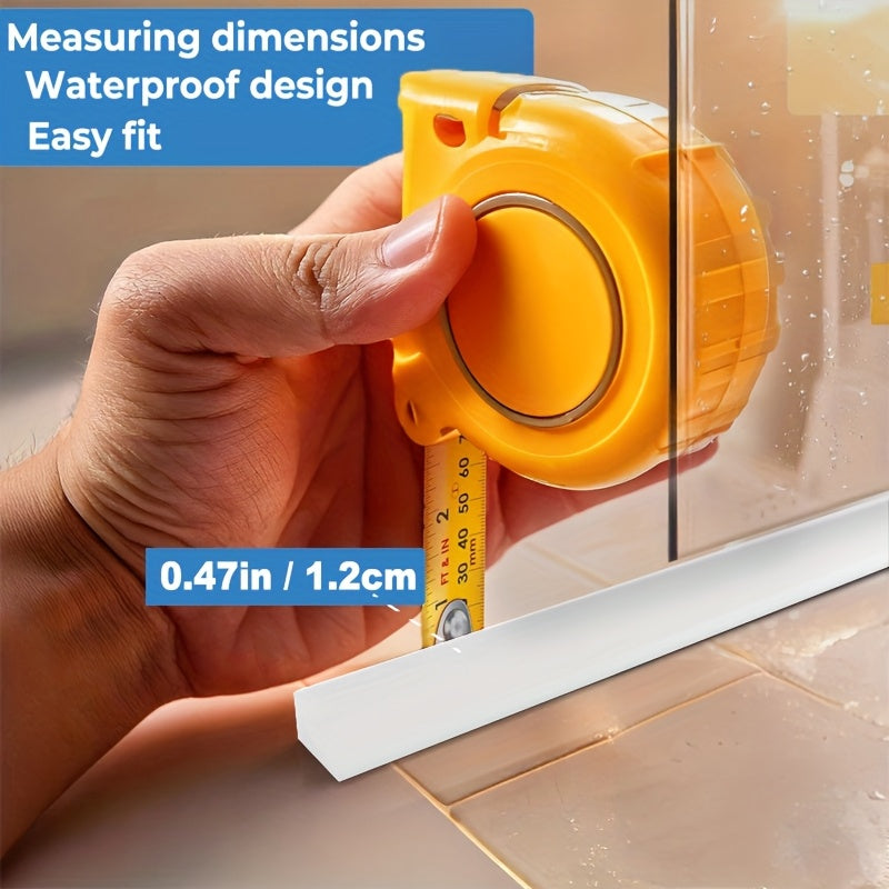 Plastic Waterproof Water Dam Barrier Strip Self-Adhesive for Shower Sink Tub